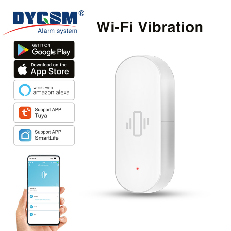 Smart Home Living - Tuya WiFi 振動センサー、高感度検知、スマートアラート、安全な生活を実現、Alexa/Google Home と互換性があります。