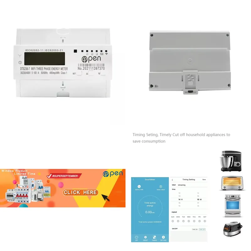 Smart Home App - APP 220V 400V過電圧不足電圧保護機能付き三相WIFIリモートコントロールスマートエネルギーメーター（スマートホーム用）