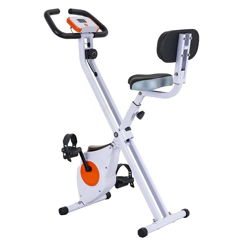 Smart Home Gym - スマート折りたたみ式エクササイズバイク、8段階抵抗＆スチールフレーム、省スペース設計でホームジムに最適