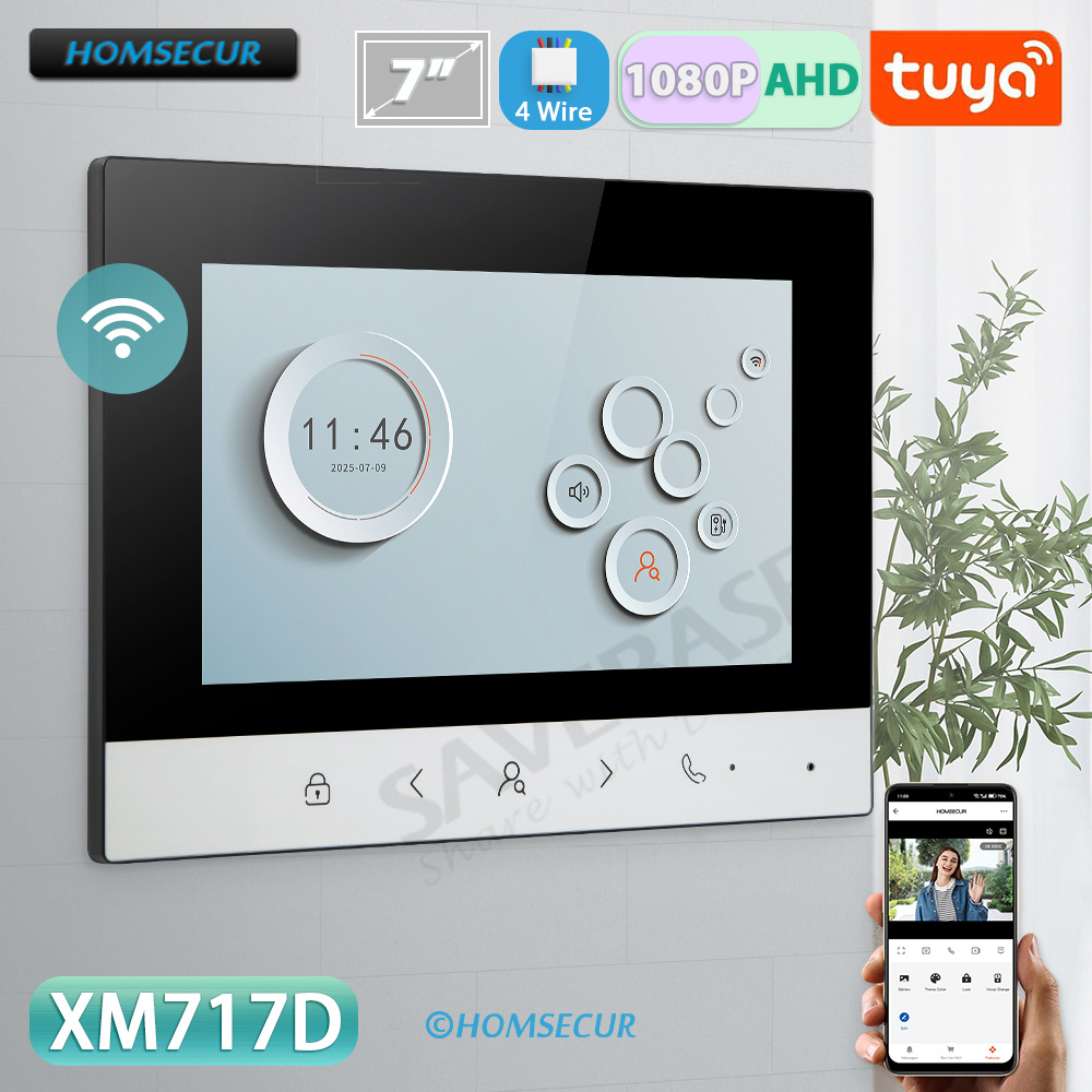 Video Doorbell - TuyaスマートWIFI屋内モニター 7インチ/10インチLCDスクリーン 4線式HD 1080Pハンズフリービデオドアホンインターホン ドアベル ホームセキュリティ