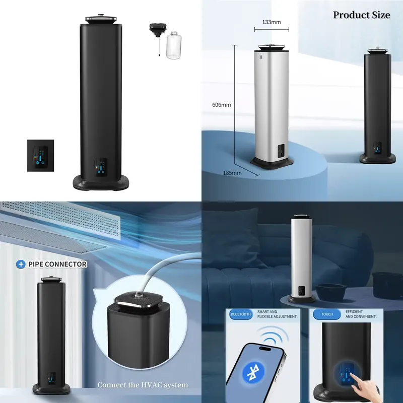 Smart Home App - ホテルホームウォーターレスエッセンシャルオイルディフューザー800mlスマートフレグランスマシン垂直HVACアプリ対応セントディフューザー