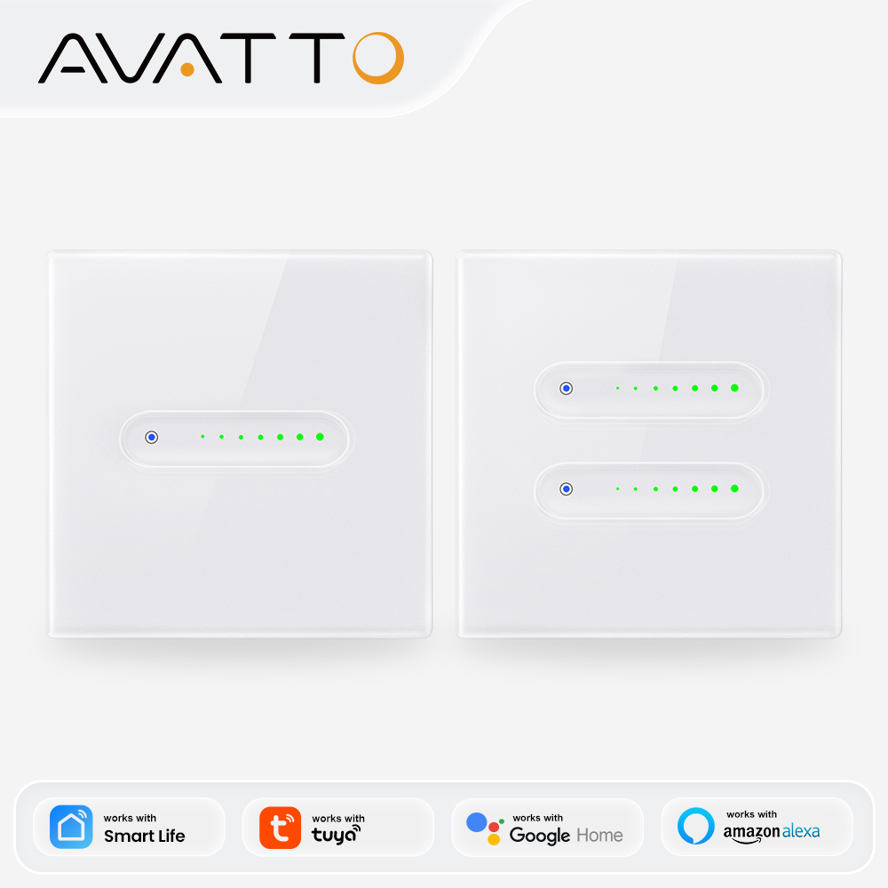 Smart Home Web - AVATTO WiFi 1/2 ギャングスマート調光スイッチ、EU 調光ライトスイッチタッチガラスパネル制御 Tuya