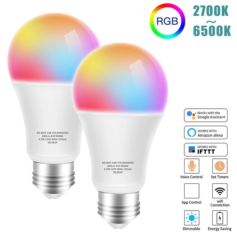 Voice Control Light Bulb - E27 WiFi スマート LED 電球 RGBCW