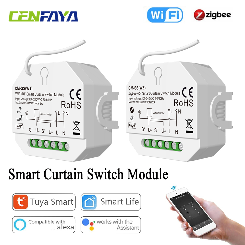 Smart Home Voice Control - ローラーシャッター電動モーター用スマートカーテンスイッチ Tuya Smart Life アプリ音声制御 Google