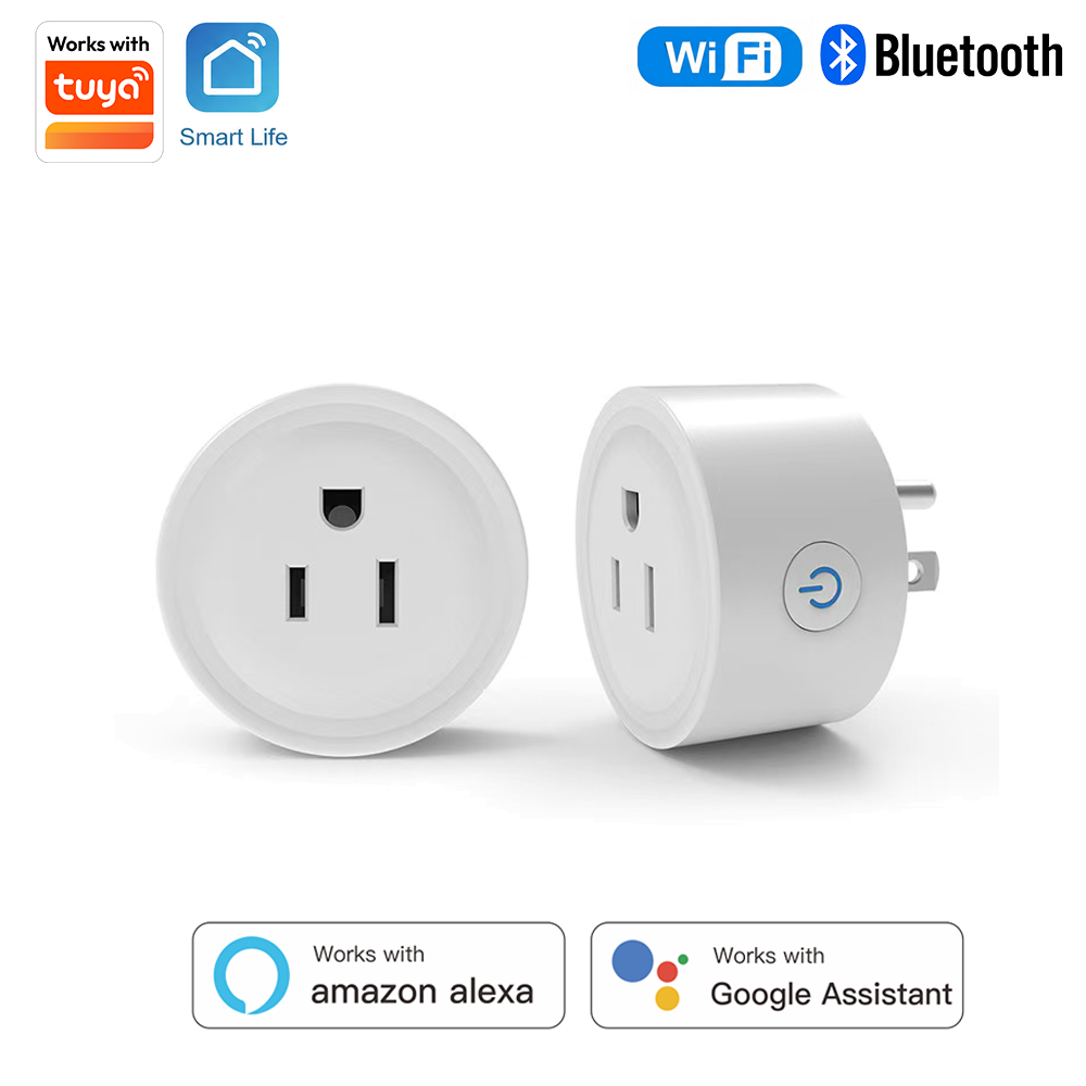 Smart Home Web - Tuya US仕様 10A スマート丸型プラグ Wi-Fi接続タイマー＆音声制御機能付き スマートホームデバイス対応