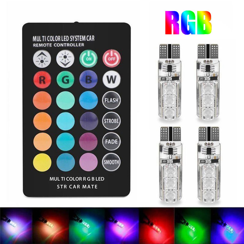 Voice Control Light Bulb - 4個入り 車用シグナル雰囲気電球 T10 5050 6SMD 防水