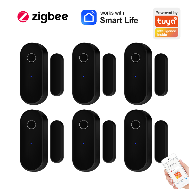 Smart Home Zentrale - Tuya スマート Zigbee ドアセンサードア窓開閉検出器ブラックスマートホームセキュリティシステムゲートウェイスマートライフアプリと連携