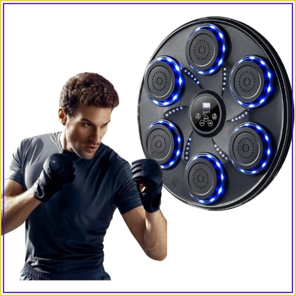 Smart Home Gym - スマートミュージックボクシングマシン（グローブ、Bluetooth、LEDライト付き）ホームジム用