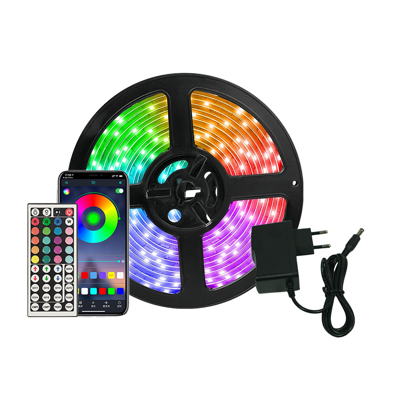 Smart Home App - STTLアプリ制御とリモコン付き5mスマートストリップライト30LEDs/m RGBカラーチェンジLEDストリップライト（家庭装飾用）