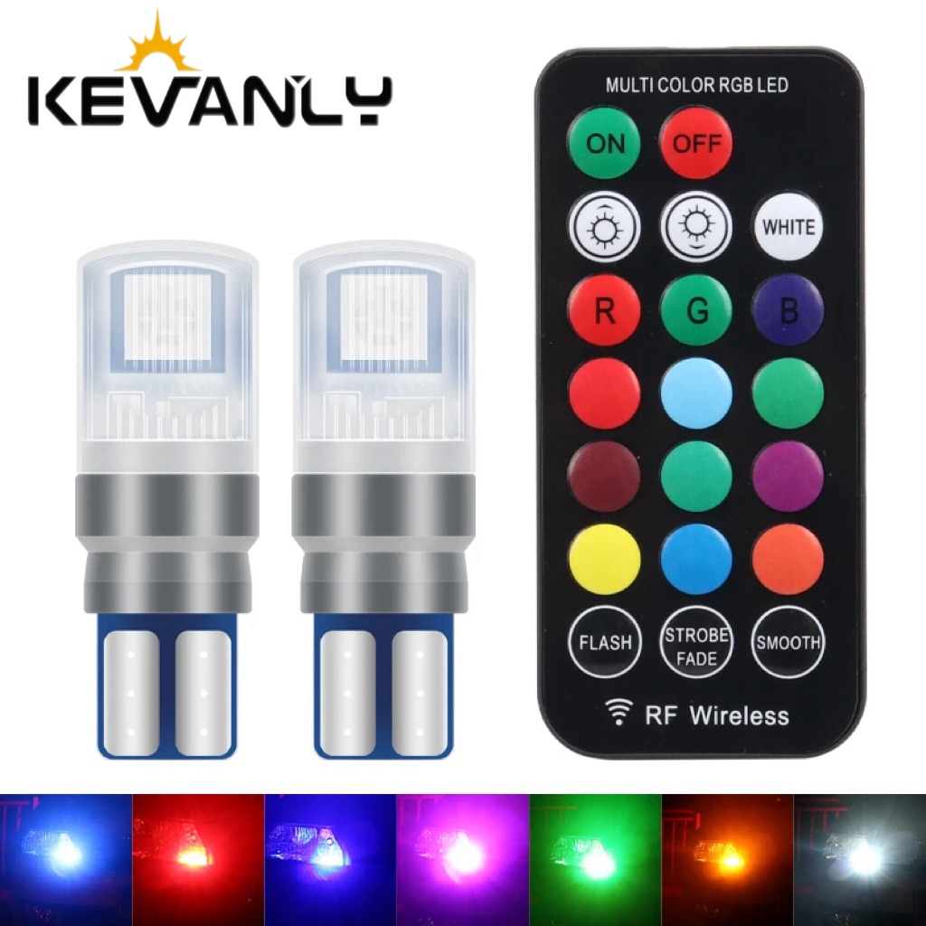 Voice Control Light Bulb - 車のリモコン付きLEDランプ,車のドーム,読書灯,クリアランス,2個,rgb, t10, w5w, 194,w5w,168