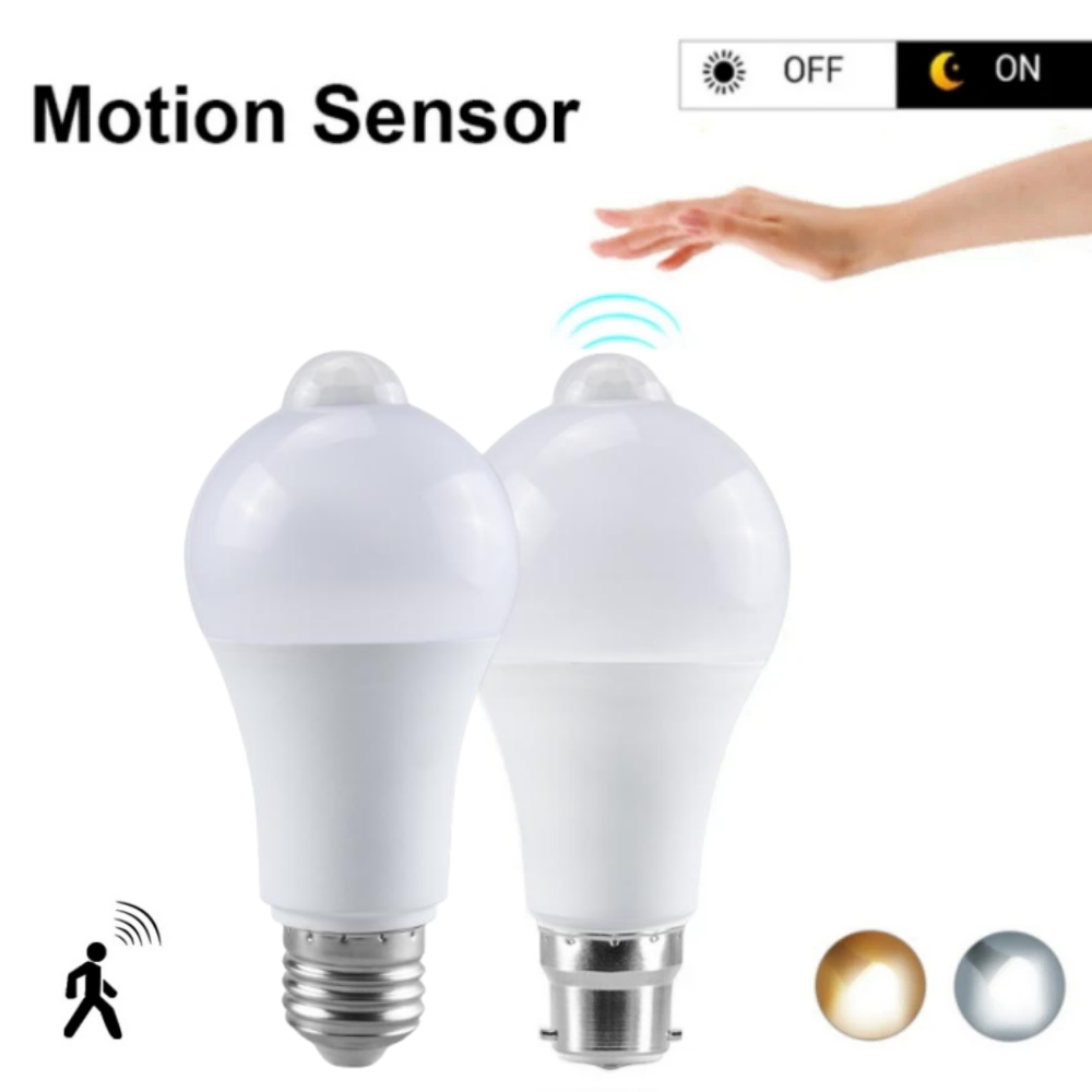 Voice Control Light Bulb - PIR モーションセンサー LED 電球 12 ワット