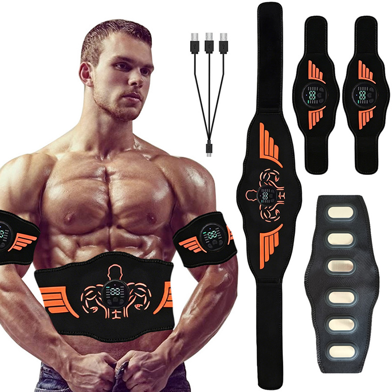 Smart Home Gym - USB充電式EMS筋肉トーニングベルトスマート腹筋トレーナーウエストアームマッサージホームジムフィットネスボディシェイピングユニセックス