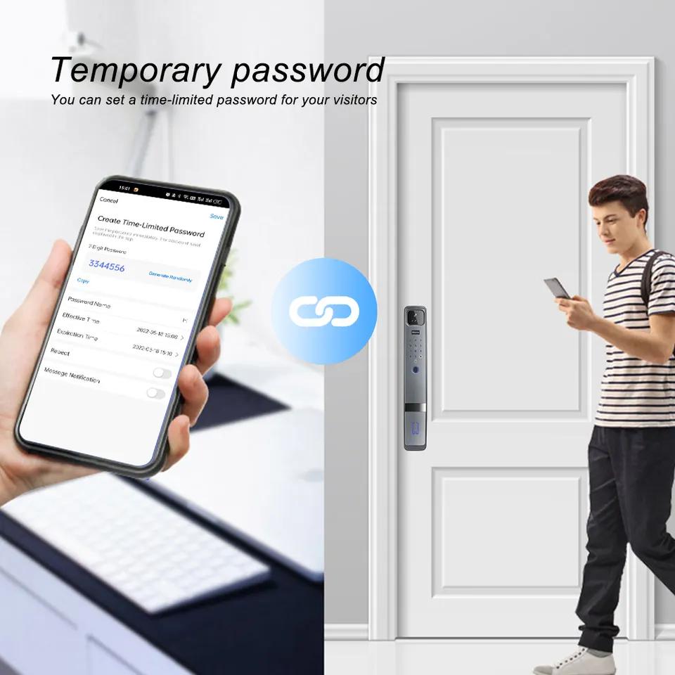 顔認証指紋スマートセキュリティドアロックTuyaアプリWif - Video Doorbell のレビューと価格