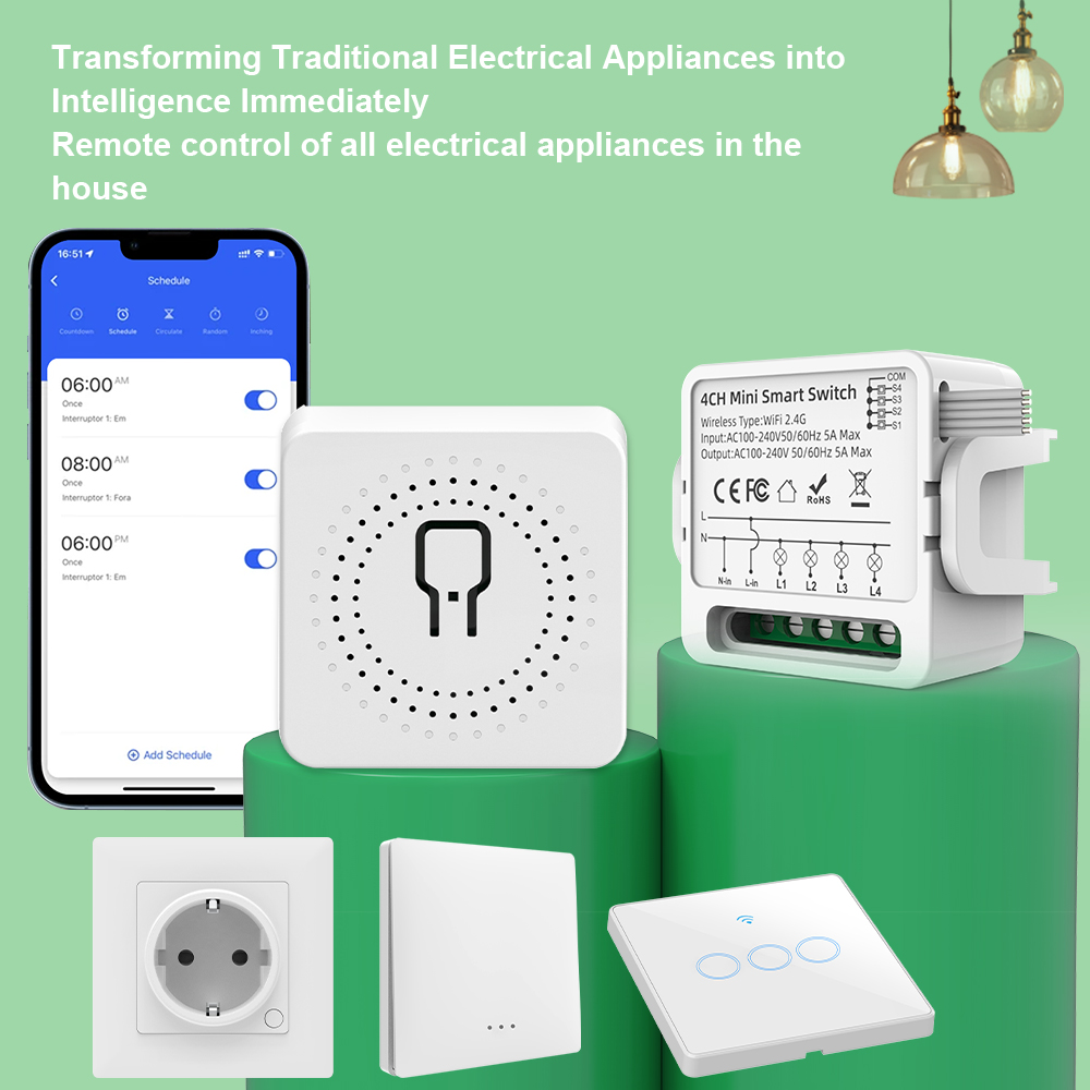 Tuya WiFiスマートスイッチ 1/2/3/4連 4ウェ - Smart Home Voice Control のレビューと価格