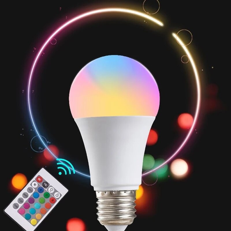 16 色 RGB 電球 LED マルチカラー電球 E27 2 - Voice Control Light Bulb のレビューと価格