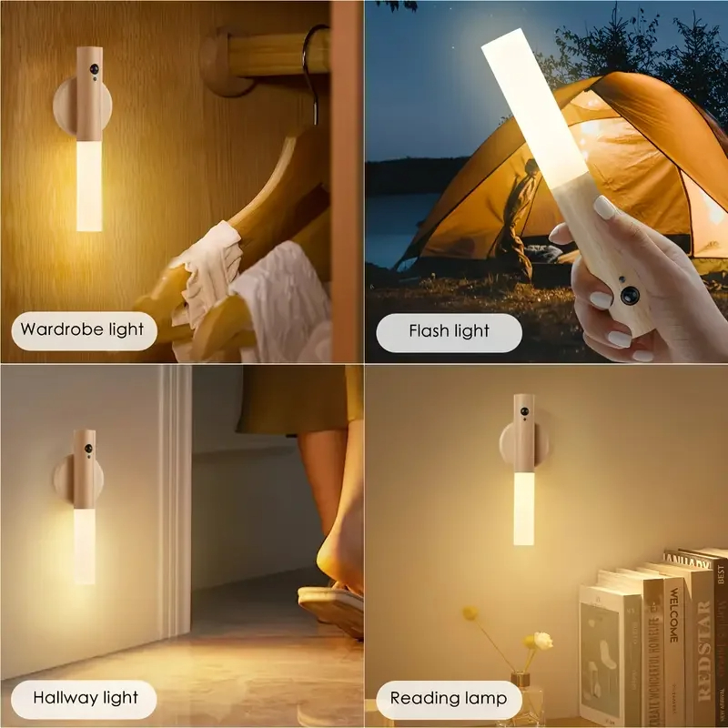 LED 充電式磁気壁ランプスマートモーションセンサーナイトラ - Voice Control Light Bulb のレビューと価格