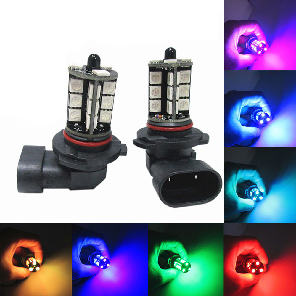 2x RGB H11 H9 H8 5050 27SMD 車の - Voice Control Light Bulb のレビューと価格