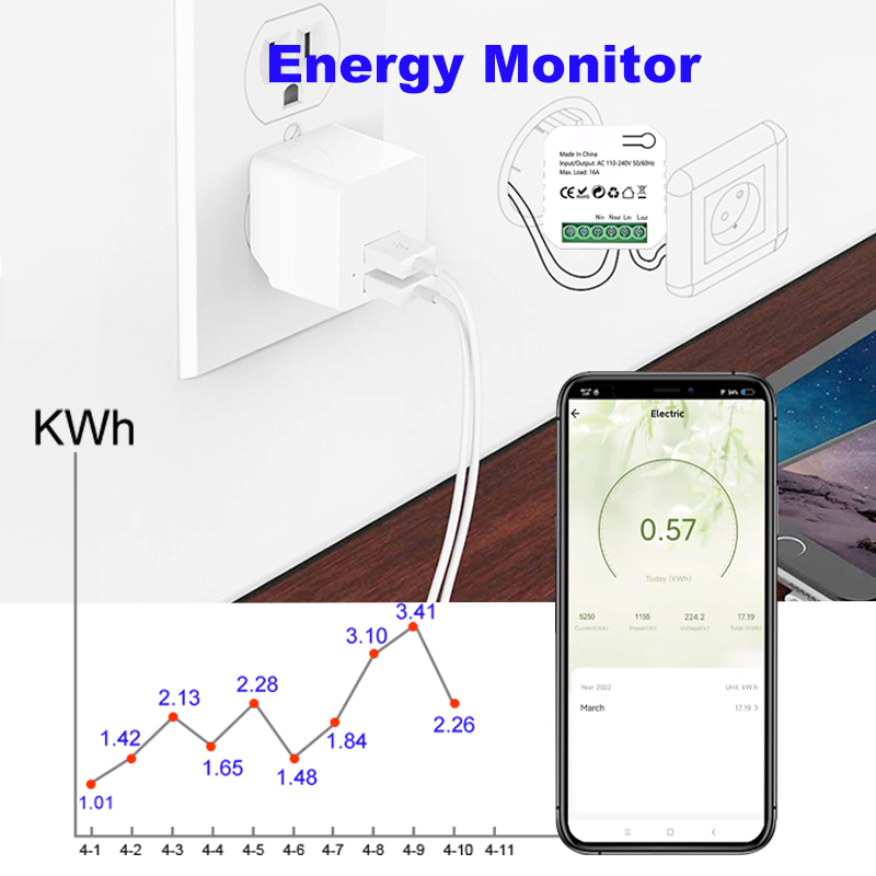 TuyaSmartZigBee電力量計KWhタイマー110V - Smart Home Plus のレビューと価格