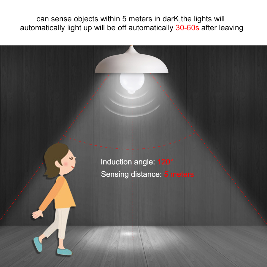 PIR モーションセンサー LED 電球 12 ワット 18 - Voice Control Light Bulb のレビューと価格
