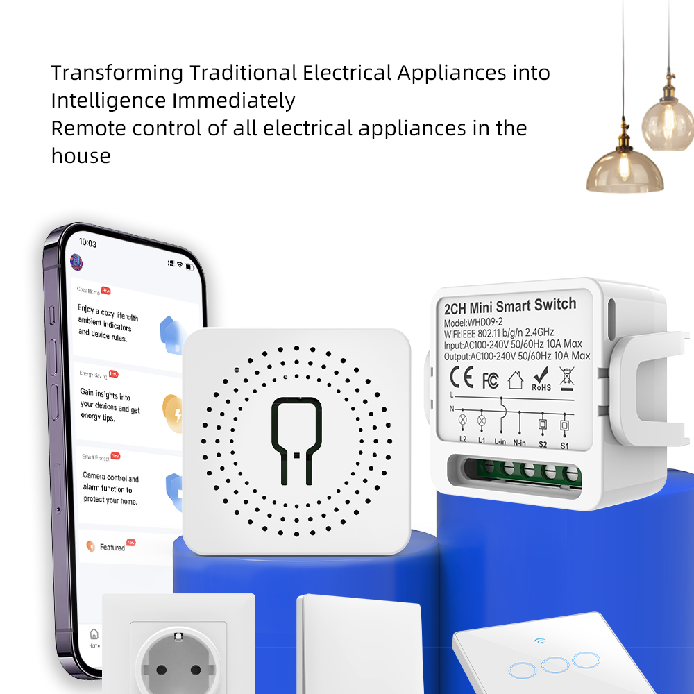 2ウェイTuyaスマートスイッチ2連スマートライトブレーカー - Smart Home Voice Control のレビューと価格