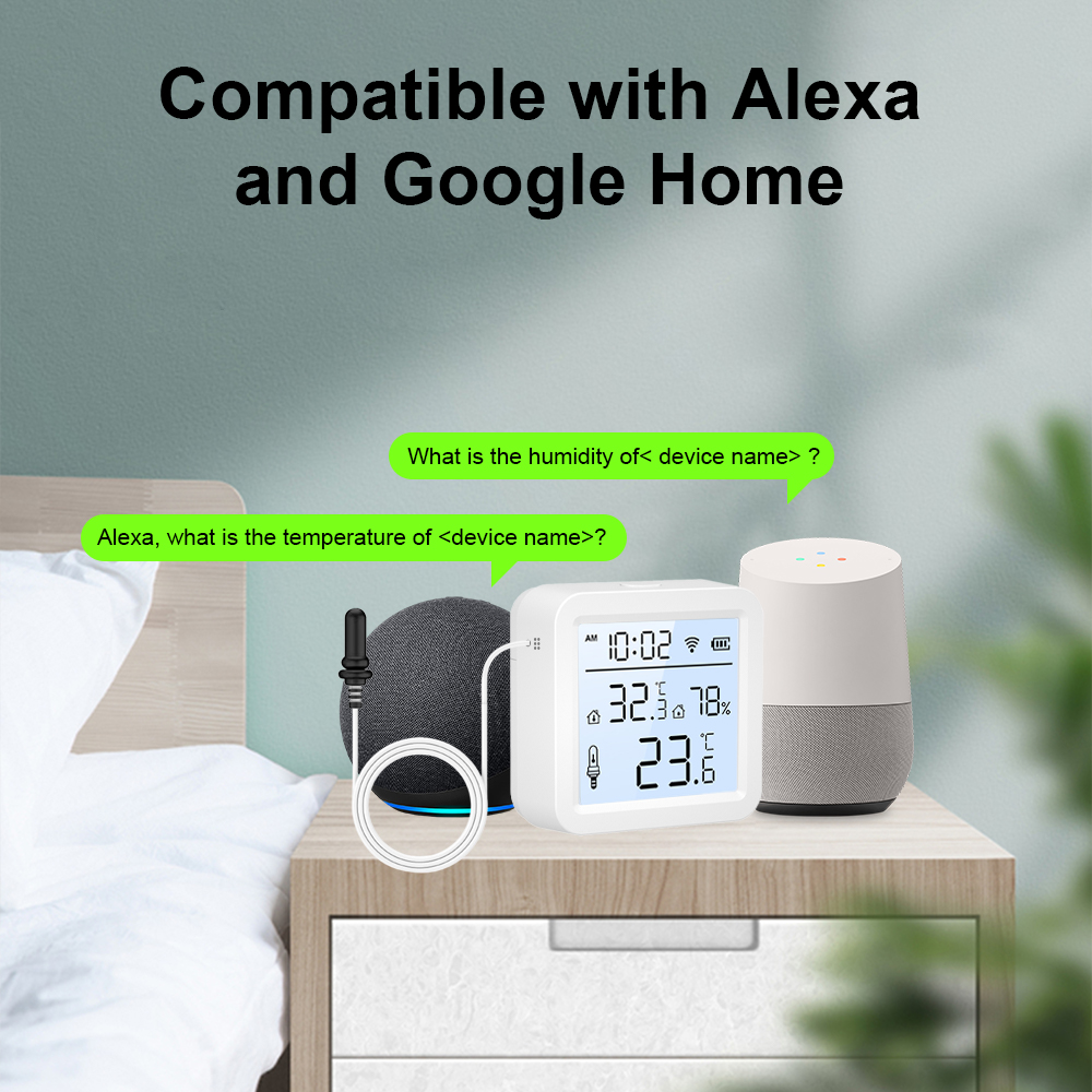 外部プローブ付きWiFi湿度温度センサー、屋内/屋外用Tuy - Smart Home App のレビューと価格