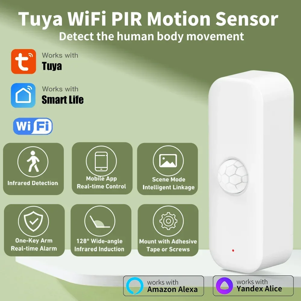 Tuya-Pirモーションセンサー,家庭用盗難防止デバイス, - Smart Home Web のレビューと価格
