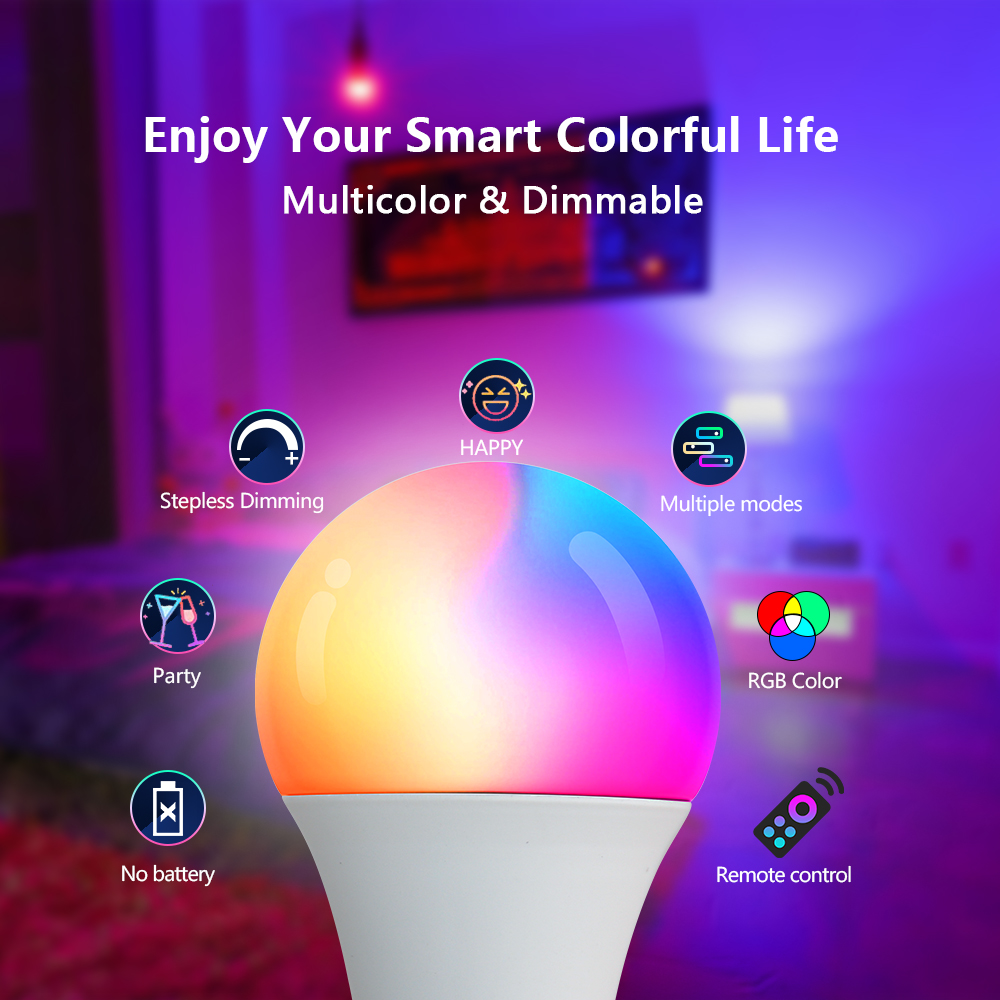 16 色 RGB 電球 LED マルチカラー電球 E27 2 - Voice Control Light Bulb のレビューと価格