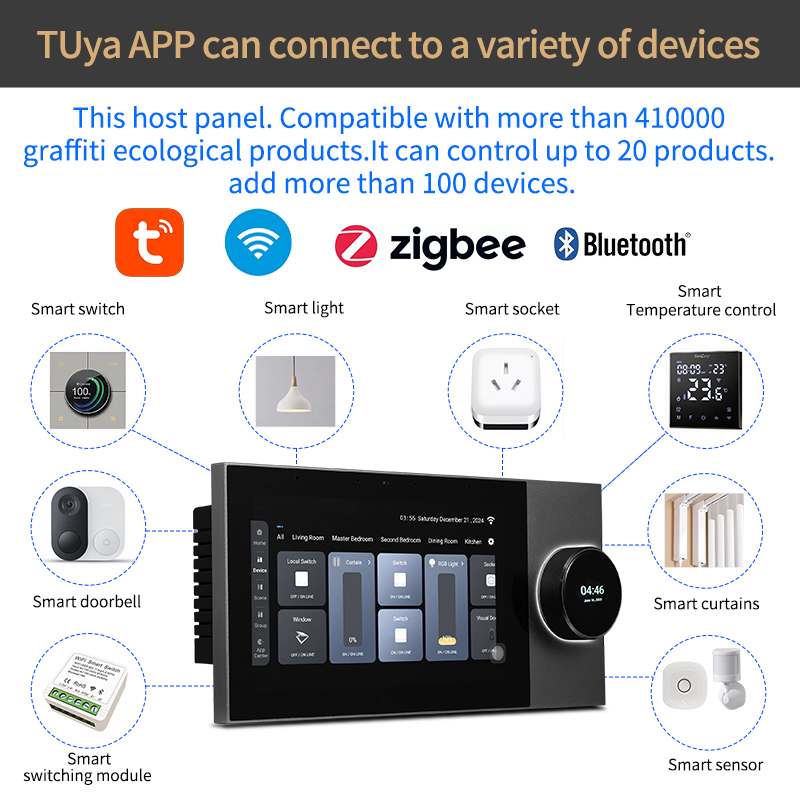 スマートホーム背景音楽ホスト7インチ8*30W壁掛けアンプ、 - Smart Home Touchscreen Control Panel のレビューと価格