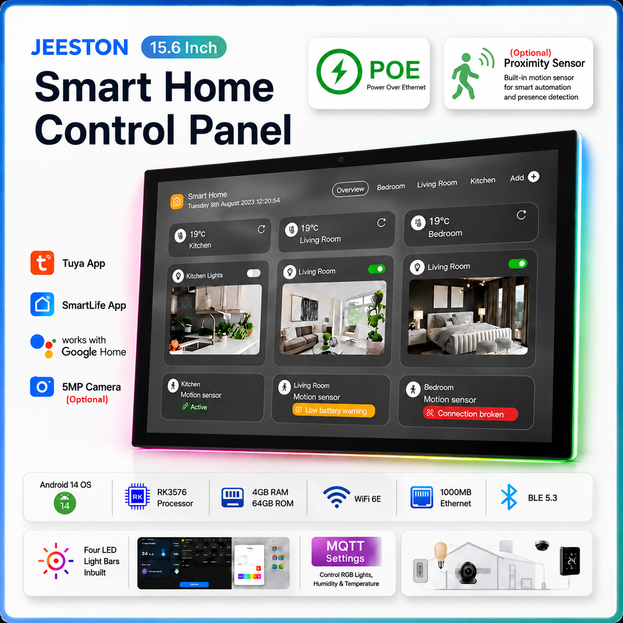15.6インチ壁掛けスマートホームコントロールタッチパネル  - Smart Home Touchscreen Control Panel のレビューと価格