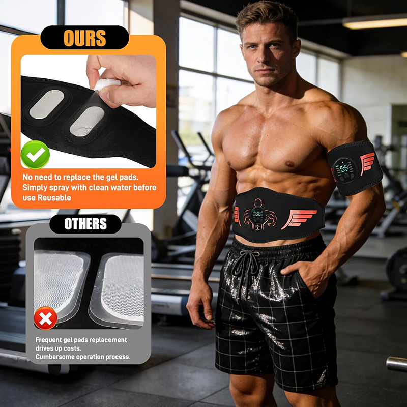 USB充電式EMS筋肉トーニングベルトスマート腹筋トレーナー - Smart Home Gym のレビューと価格