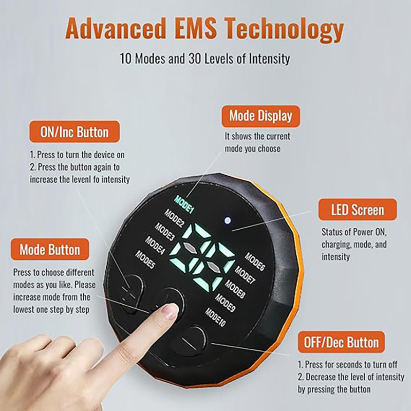 USB充電式EMS筋肉トーニングベルトスマート腹筋トレーナー - Smart Home Gym のレビューと価格